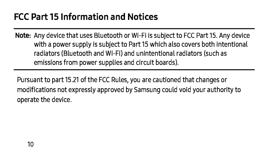 FCC Part 15 Information and Notices