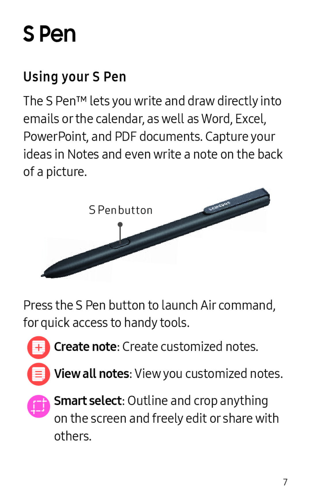 Using your S Pen Galaxy Tab A 10.5 Wi-Fi