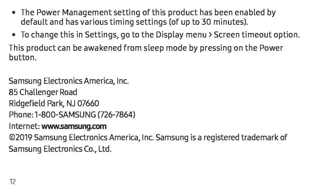 Internet: www.samsung.com Galaxy Tab A 10.1 2019 Sprint