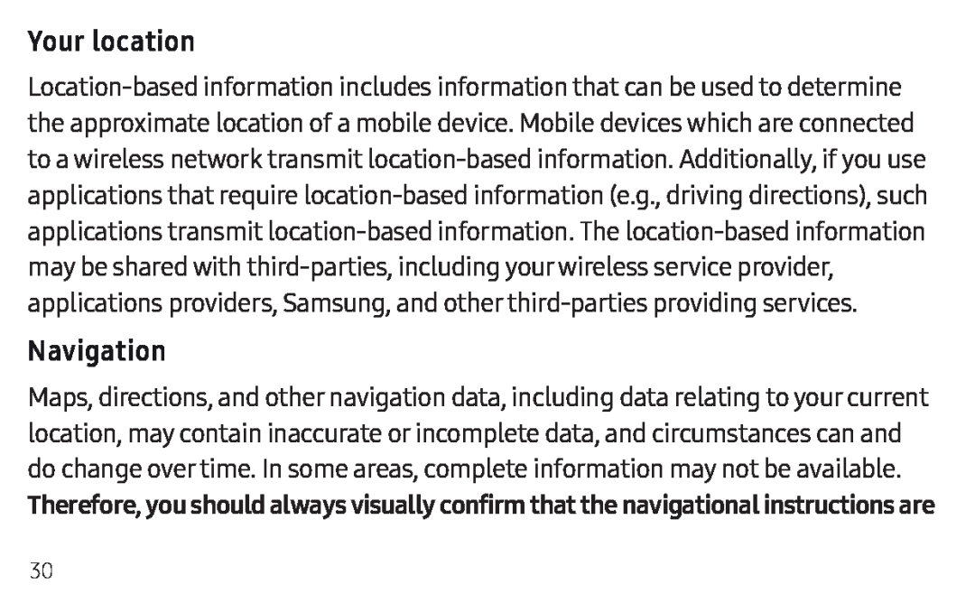 Your location Navigation