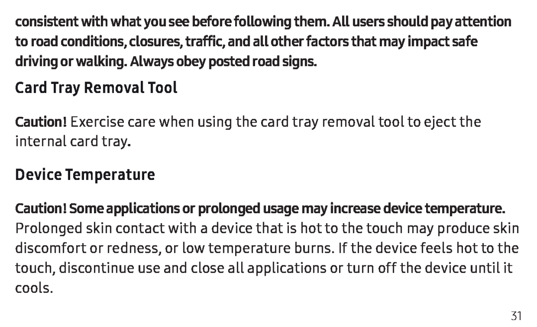 Card Tray Removal Tool Device Temperature