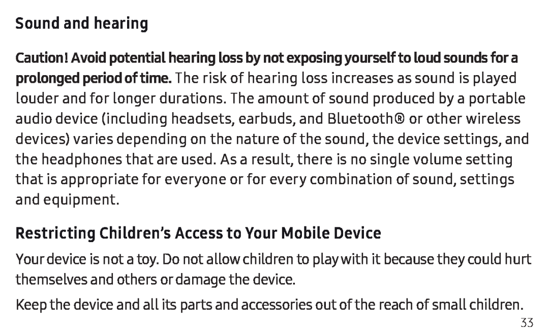 Sound and hearing Restricting Children’s Access to Your Mobile Device