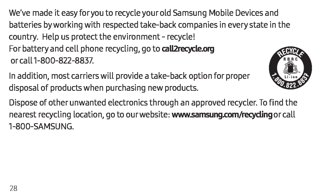 www.samsung.com/recycling Galaxy Tab A 10.1 2019 Wi-Fi