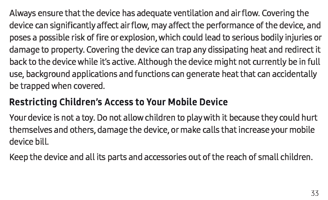 Restricting Children’s Access to Your Mobile Device