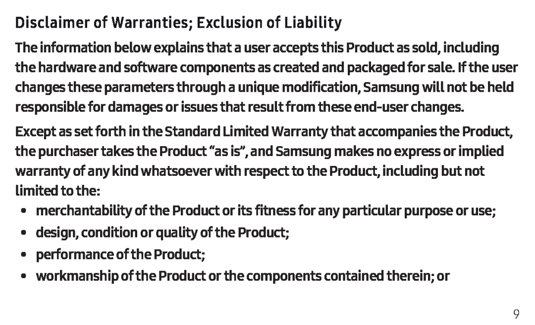 Disclaimer of Warranties; Exclusion of Liability Galaxy Tab A 10.1 2019 Wi-Fi