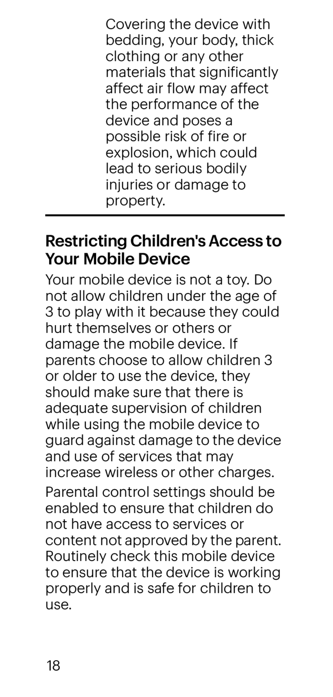 Restricting Children's Access to Your Mobile Device