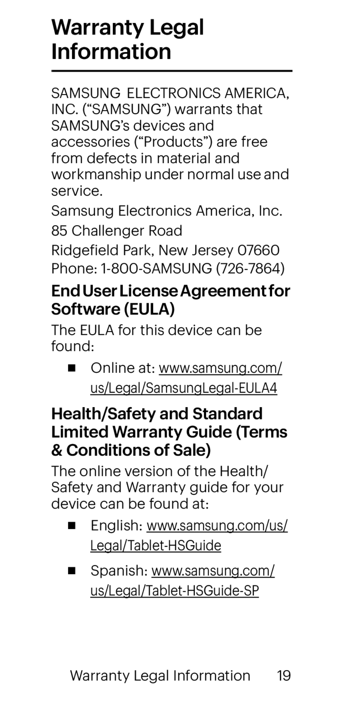 End User License Agreement for Software (EULA) Health/Safety and Standard