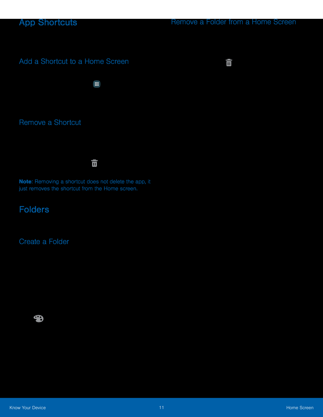 App Shortcuts Galaxy Tab A 7.0 Wi-Fi