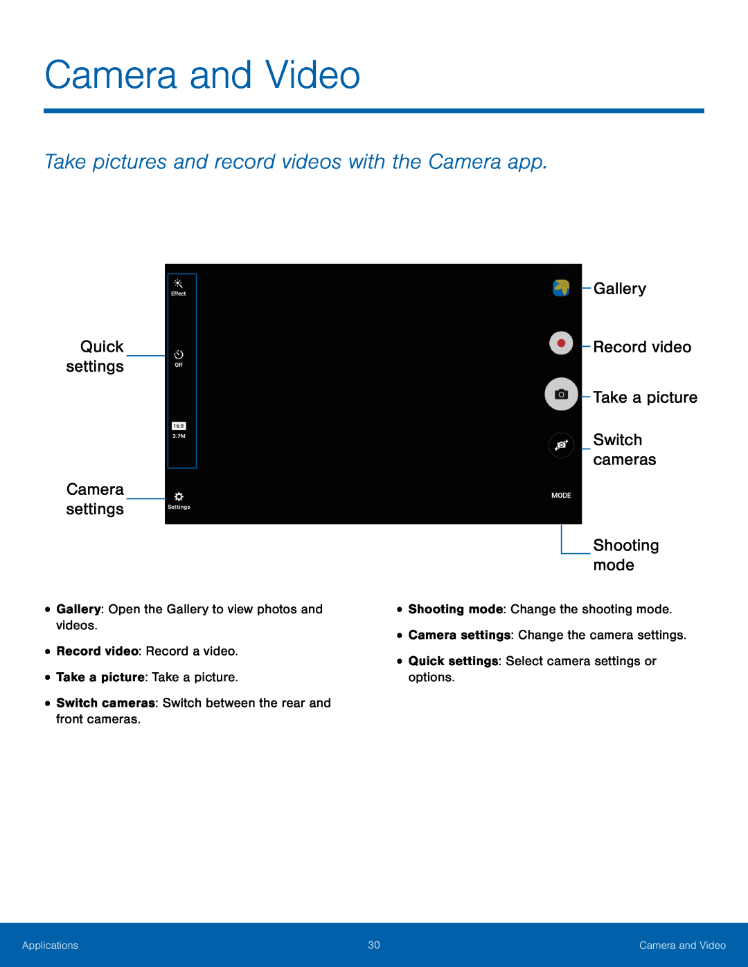 Shooting mode Galaxy Tab A 7.0 Wi-Fi