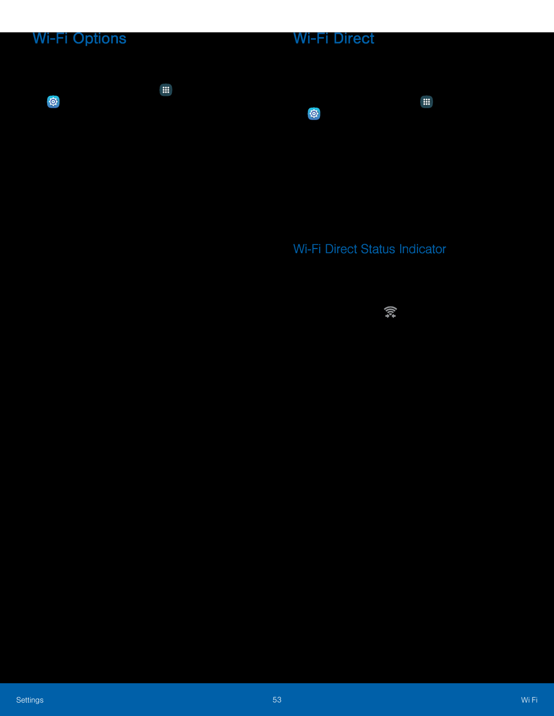 Wi-FiDirect Status Indicator Wi-FiOptions