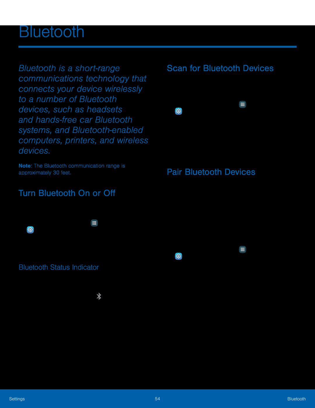 Bluetooth Status Indicator Turn Bluetooth On or Off