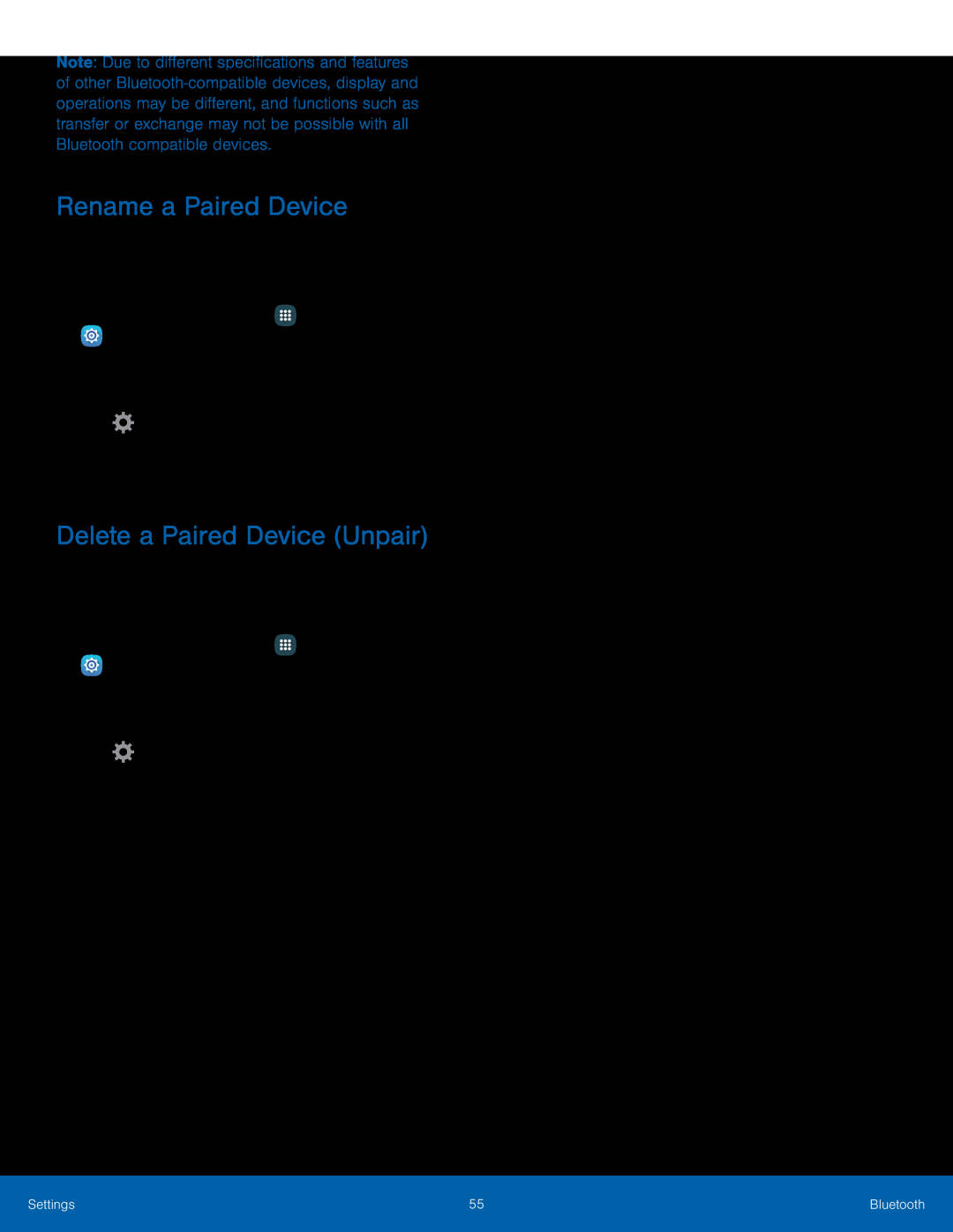 Rename a Paired Device Delete a Paired Device (Unpair)