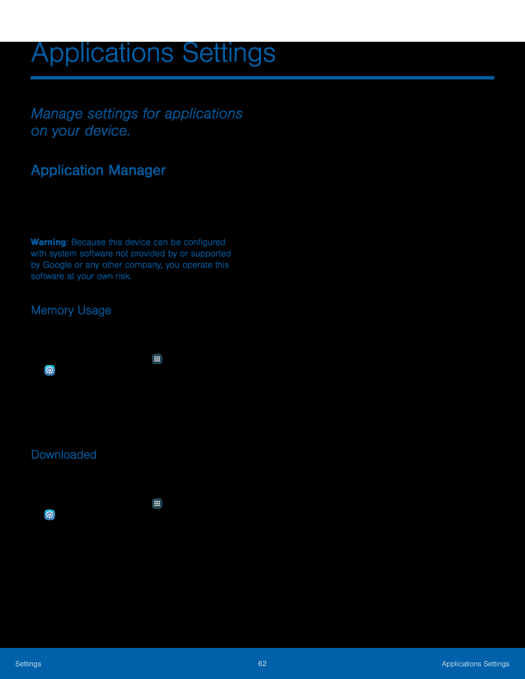 Application Manager Galaxy Tab A 7.0 Wi-Fi