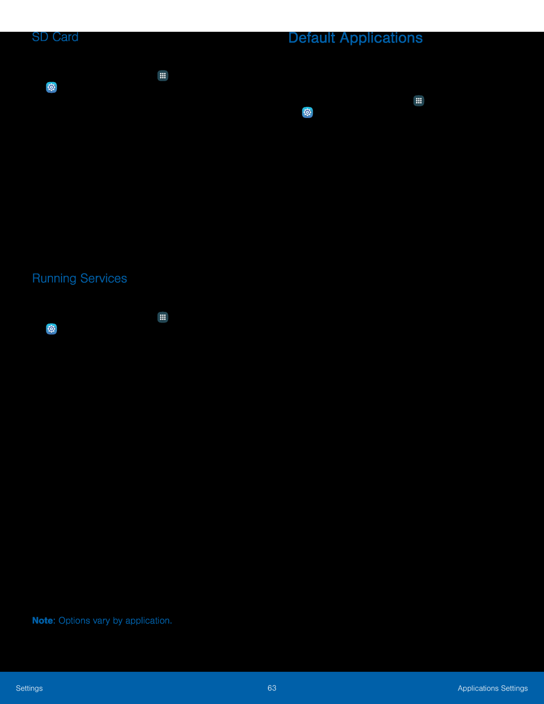 Default Applications Galaxy Tab A 7.0 Wi-Fi