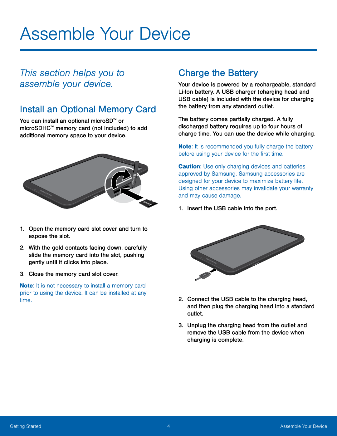 Install an Optional Memory Card Galaxy Tab A 7.0 Wi-Fi