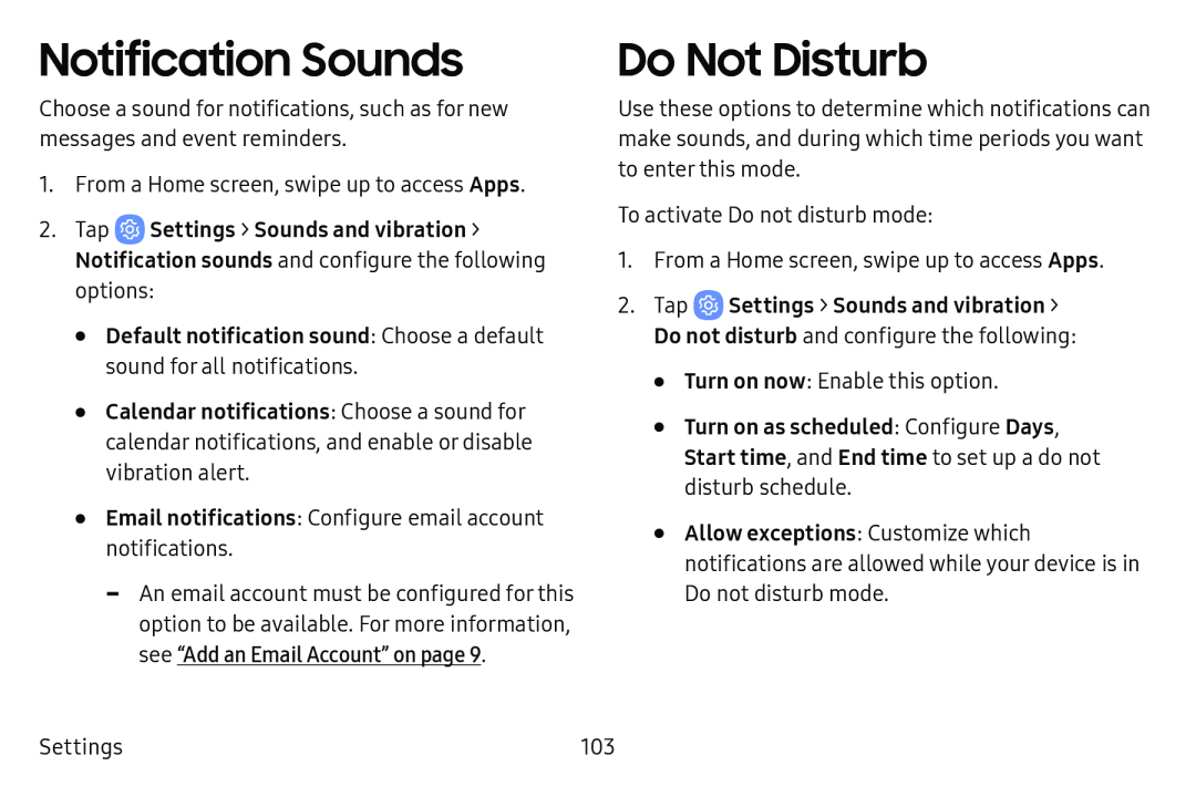 Notification Sounds Do Not Disturb