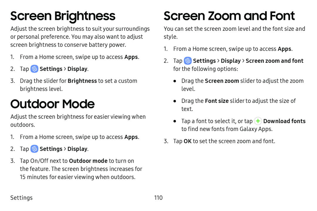 Screen Brightness Outdoor Mode