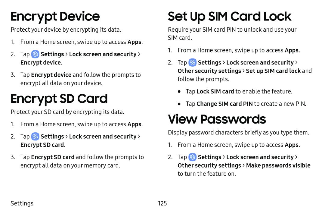 Set Up SIM Card Lock Galaxy Tab E 9.6 Verizon