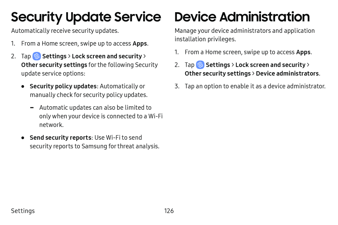 Security Update Service Device Administration