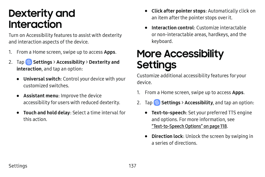 More Accessibility Galaxy Tab E 9.6 Verizon