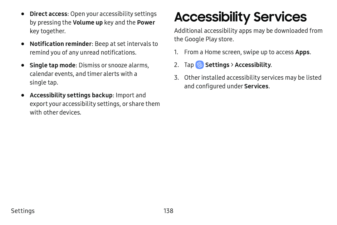 Accessibility Services Galaxy Tab E 9.6 Verizon