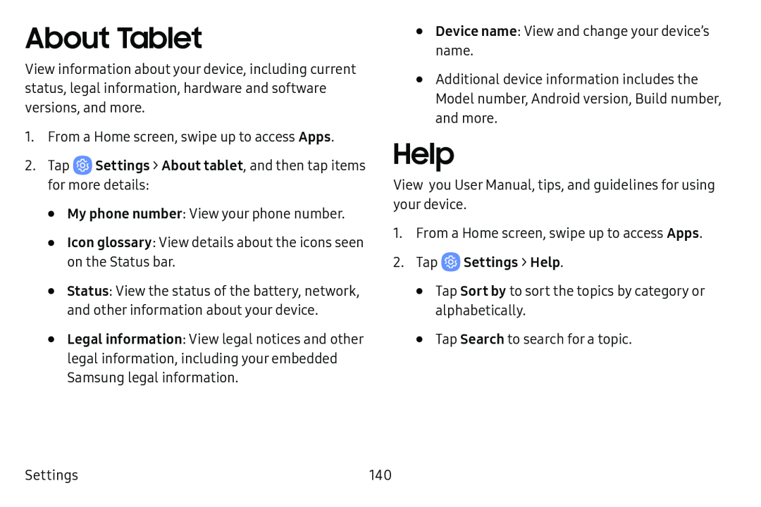 About Tablet Help