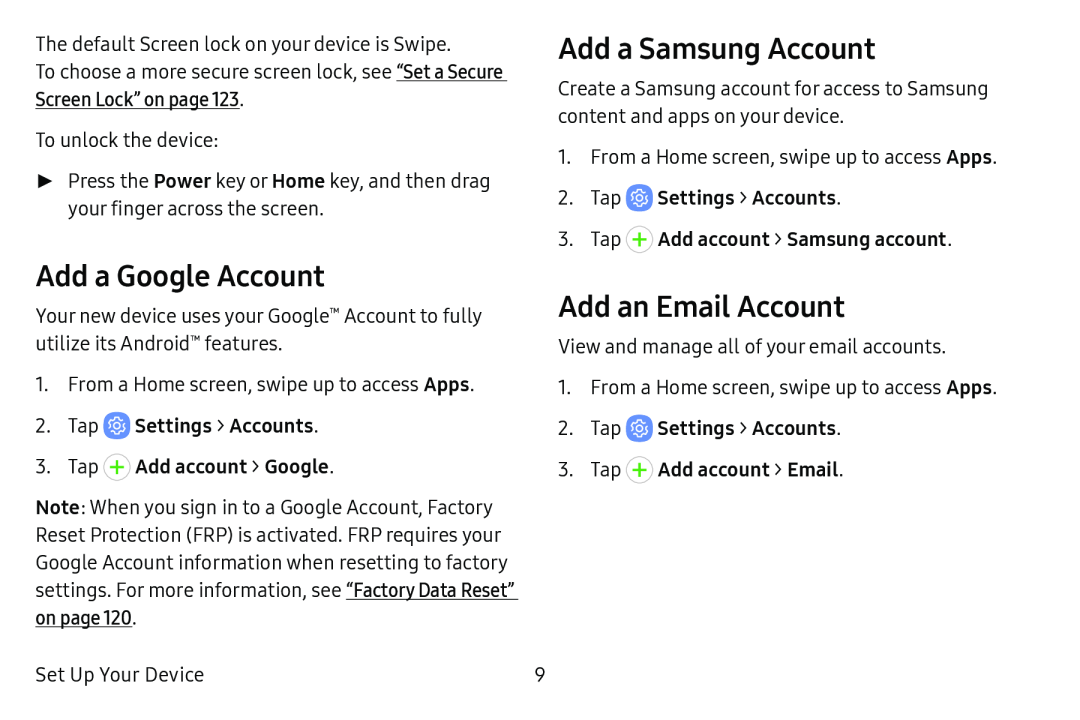 Add an Email Account Galaxy Tab E 9.6 Verizon