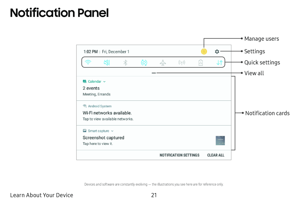 Notification Panel Galaxy Tab E 9.6 Verizon