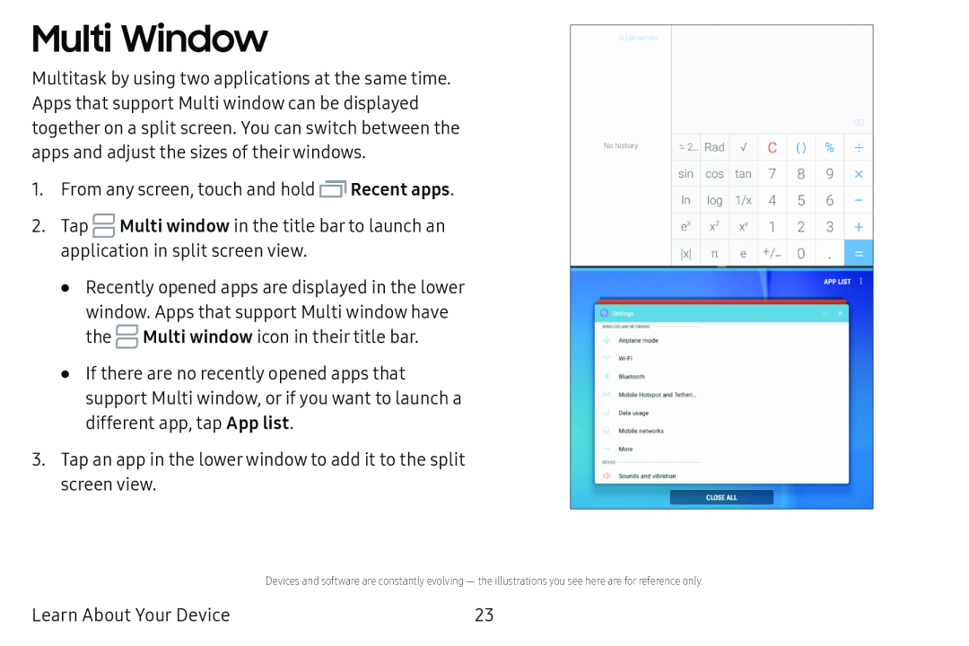 Multi window Galaxy Tab E 9.6 Verizon