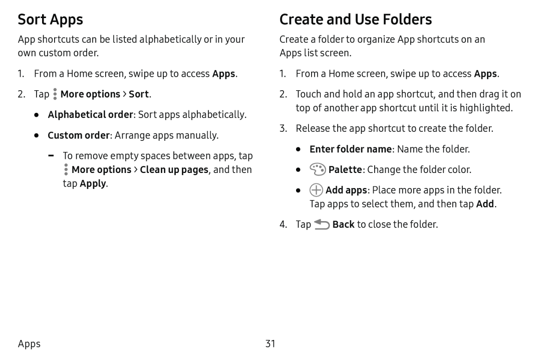 Sort Apps Create and Use Folders