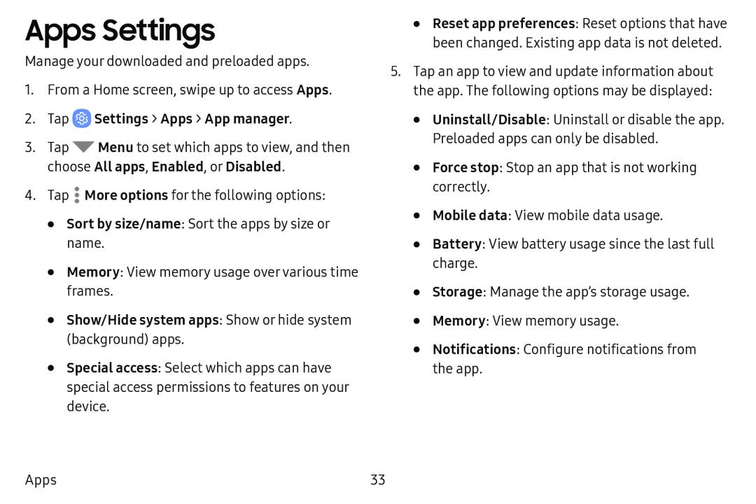 Apps Settings Galaxy Tab E 9.6 Verizon