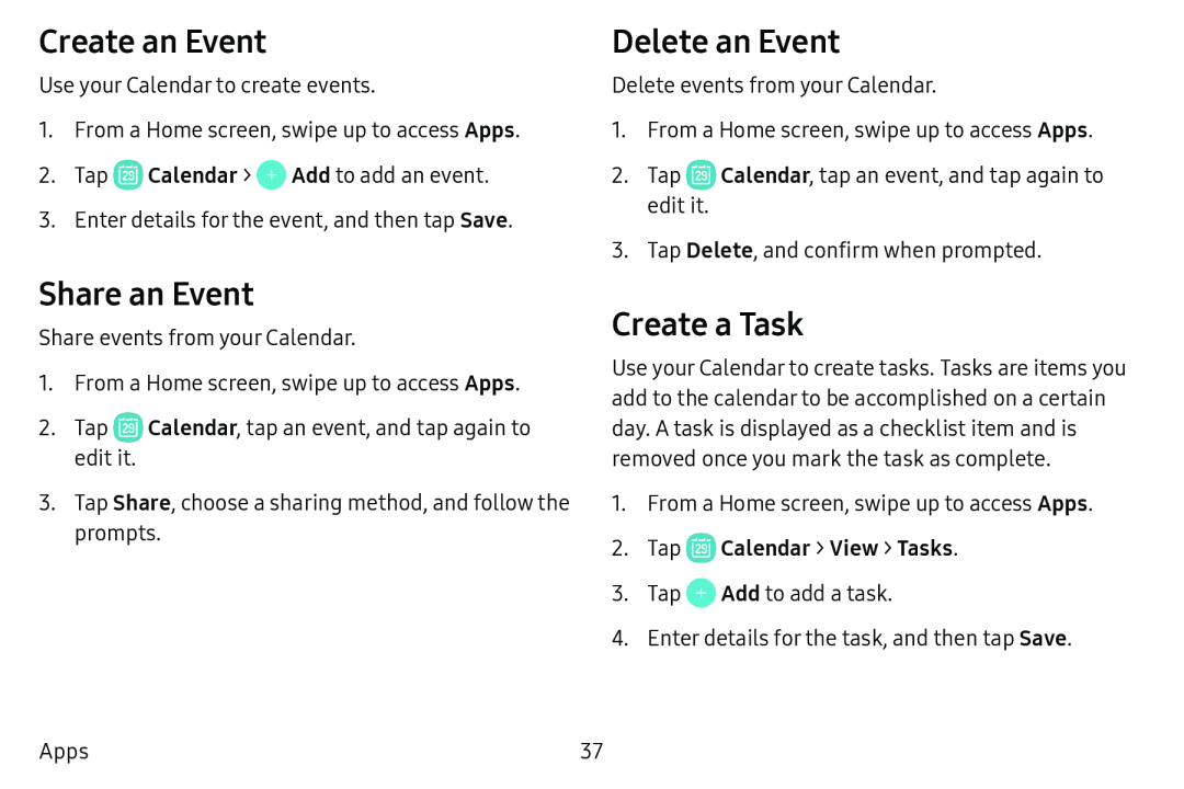 Create an Event Share an Event