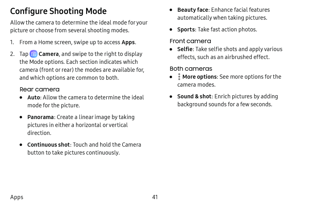 Configure Shooting Mode