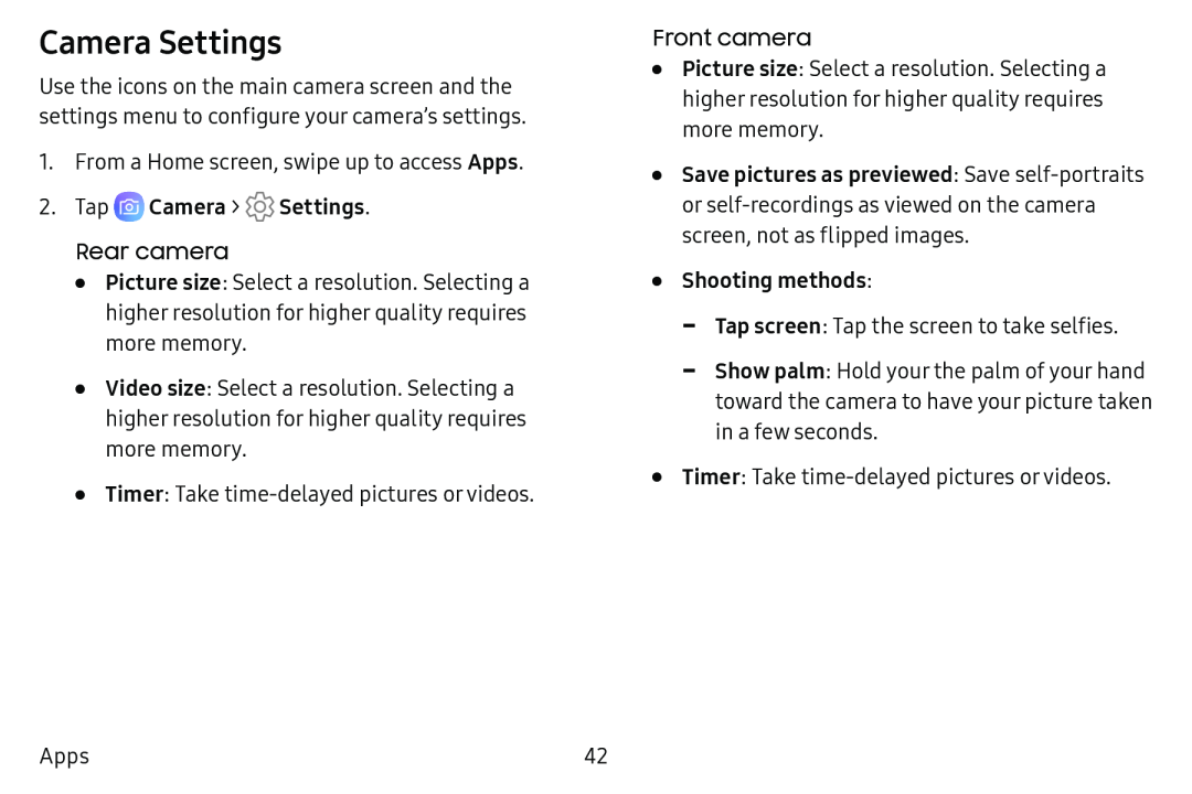 Camera Settings Galaxy Tab E 9.6 Verizon