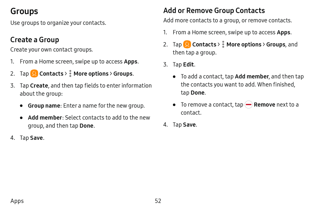 Add or Remove Group Contacts Galaxy Tab E 9.6 Verizon