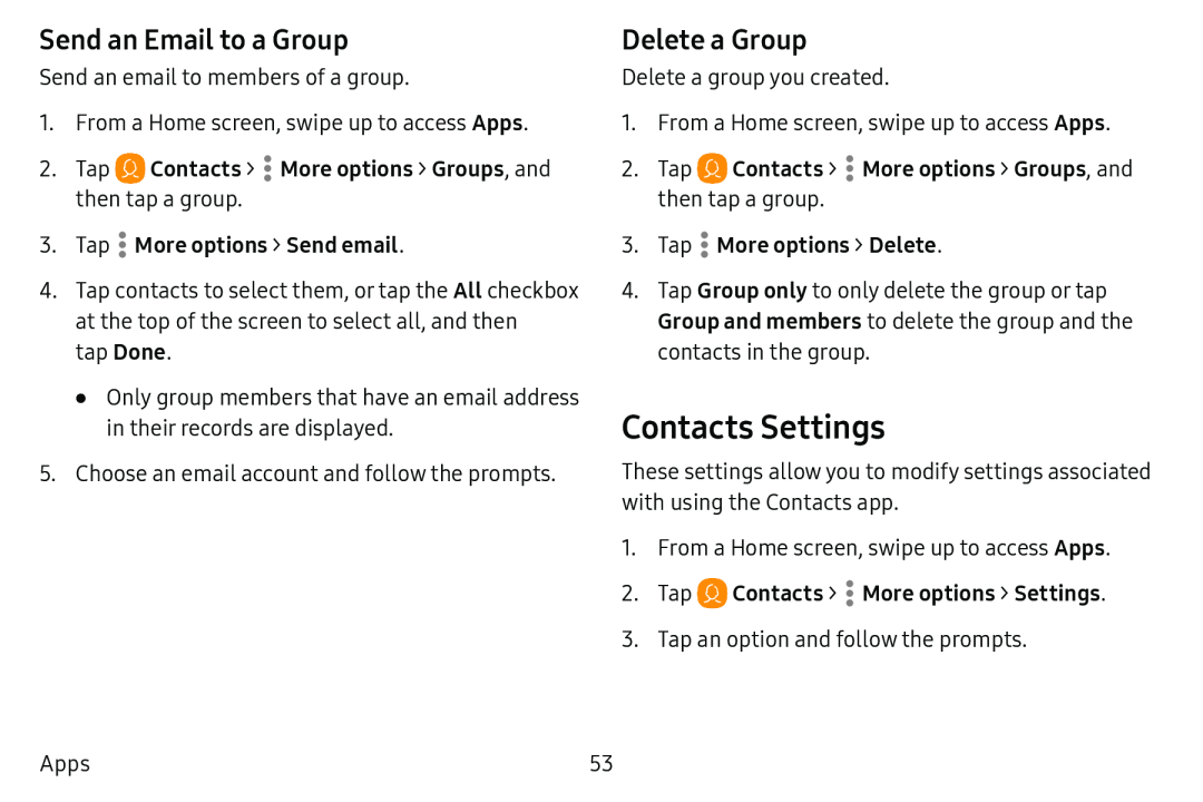 Send an Email to a Group Delete a Group