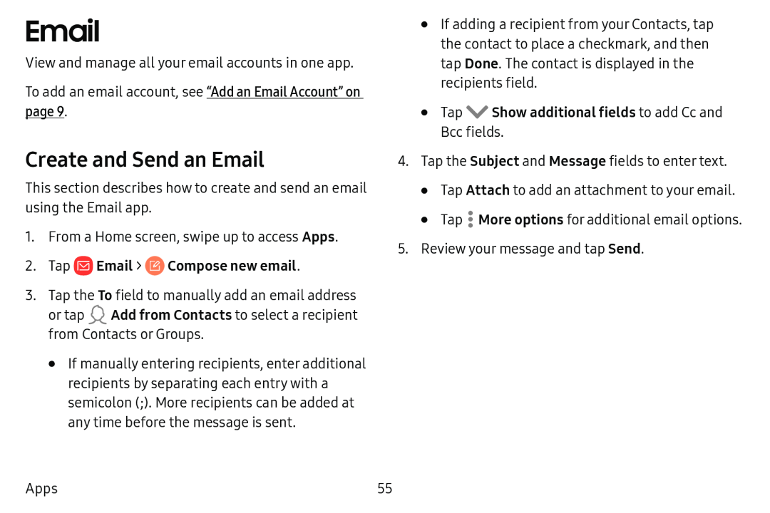 Create and Send an Email Email