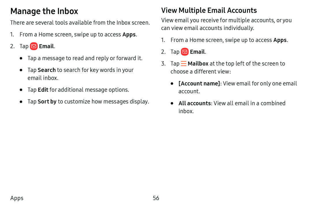 View Multiple Email Accounts Manage the Inbox