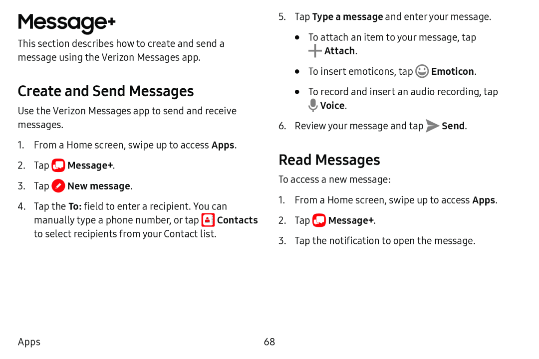 Create and Send Messages Galaxy Tab E 9.6 Verizon