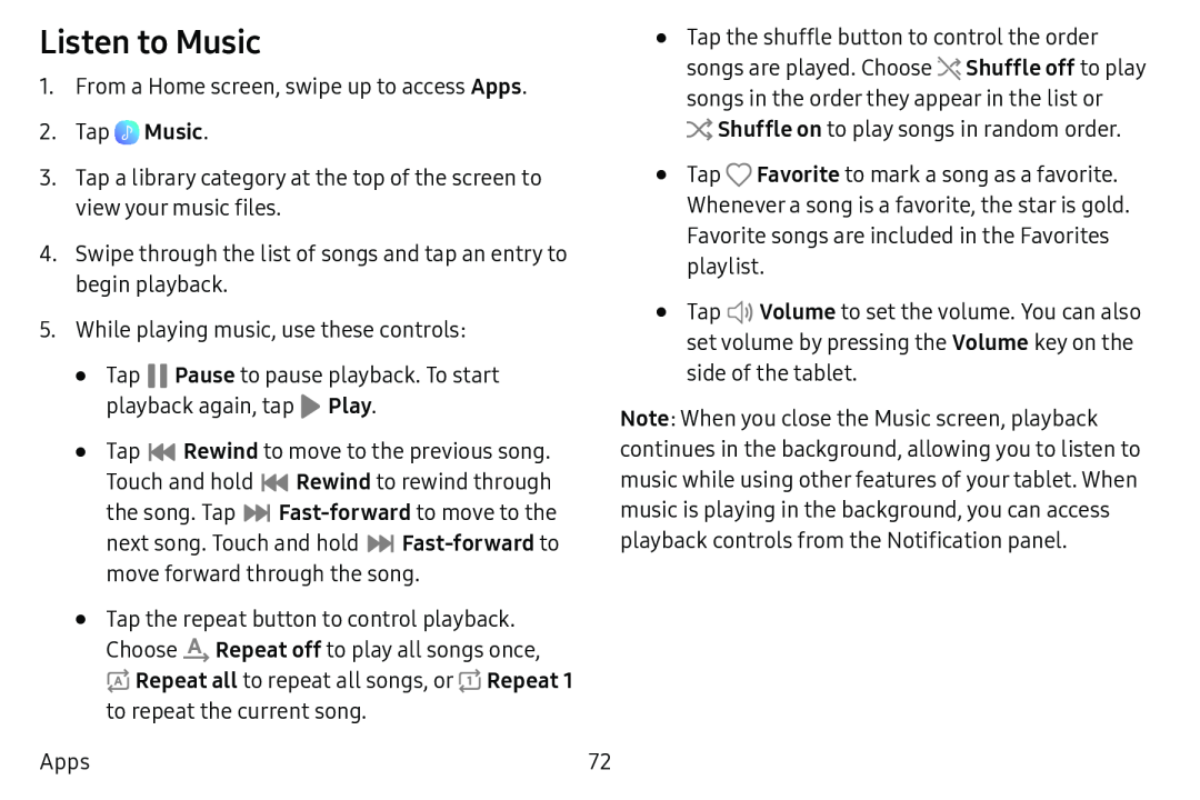 Listen to Music Galaxy Tab E 9.6 Verizon