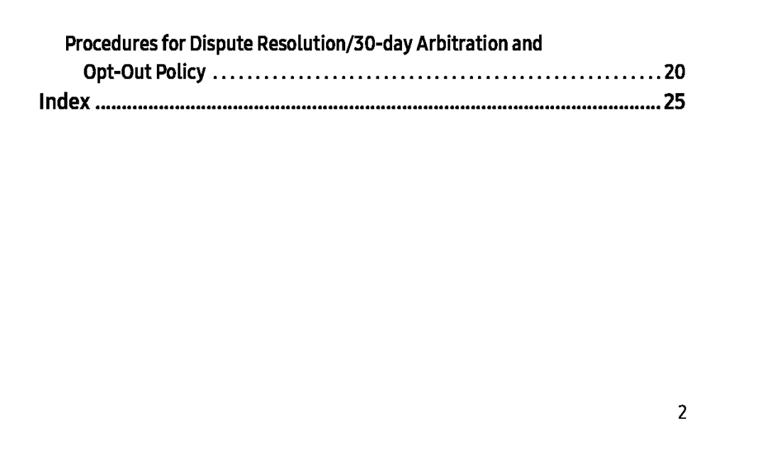 Procedures for Dispute Resolution/30-dayArbitration and