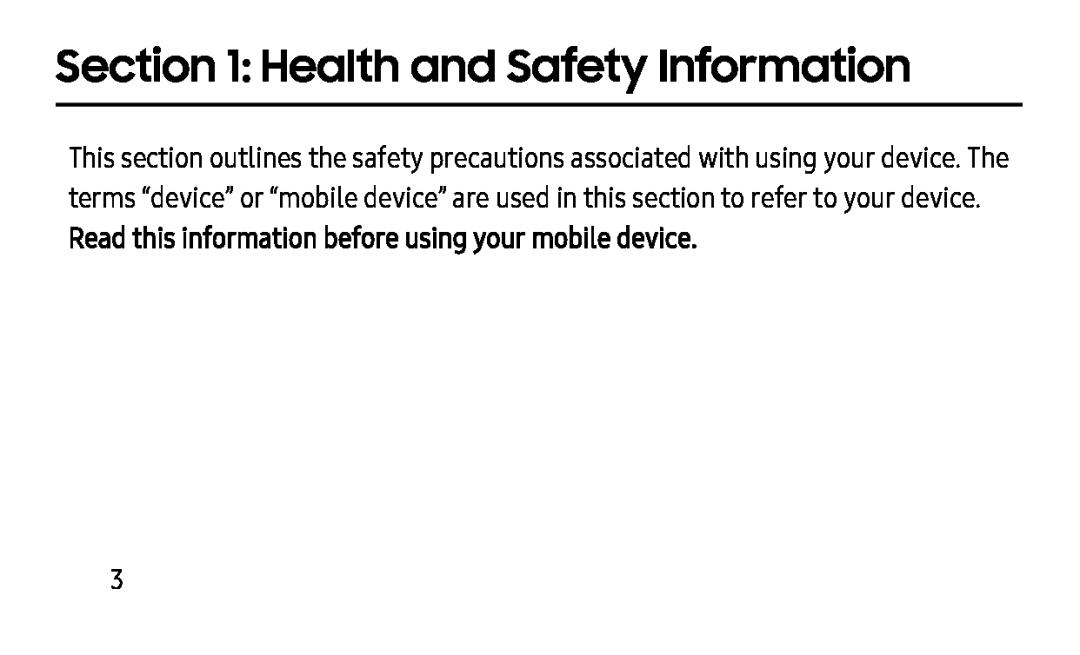 Section 1: Health and Safety Information