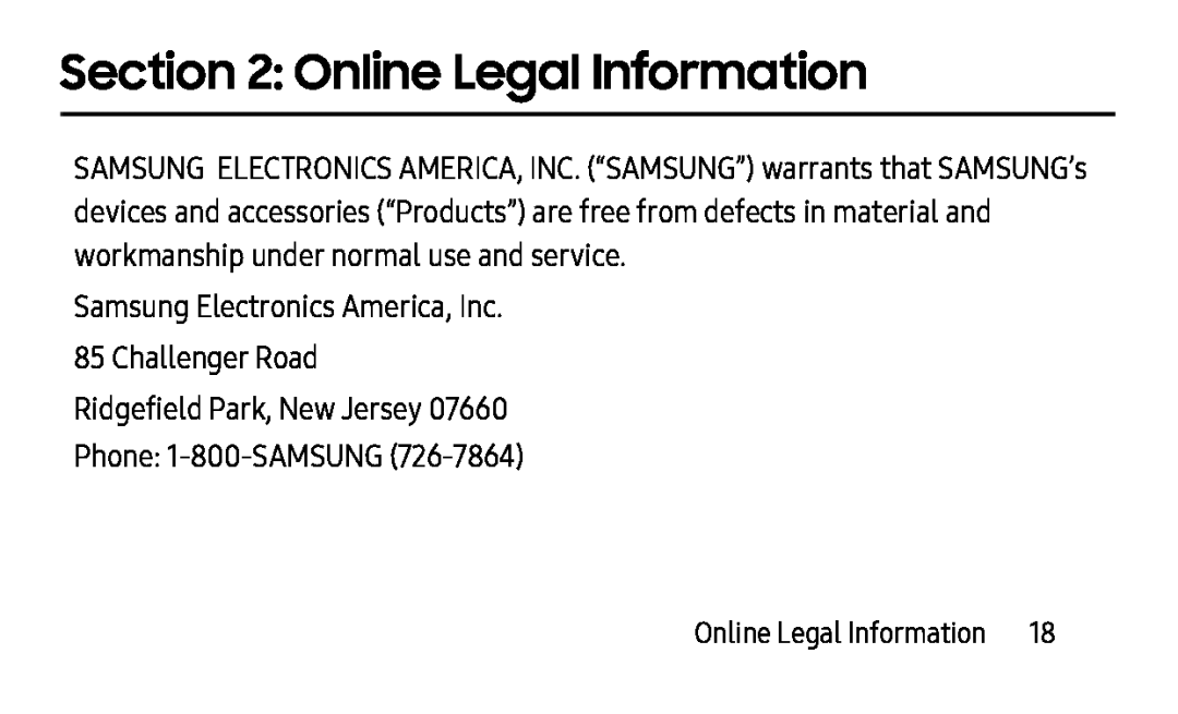 Section 2: Online Legal Information Galaxy Tab E 9.6 Wi-Fi