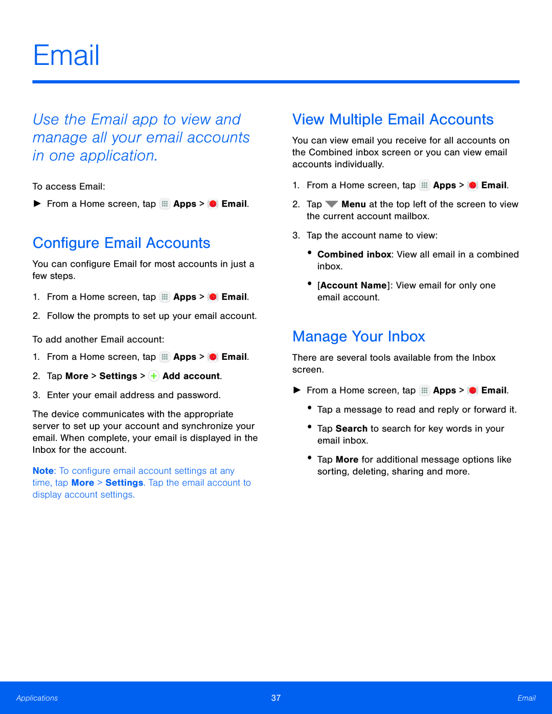 Configure Email Accounts View Multiple Email Accounts