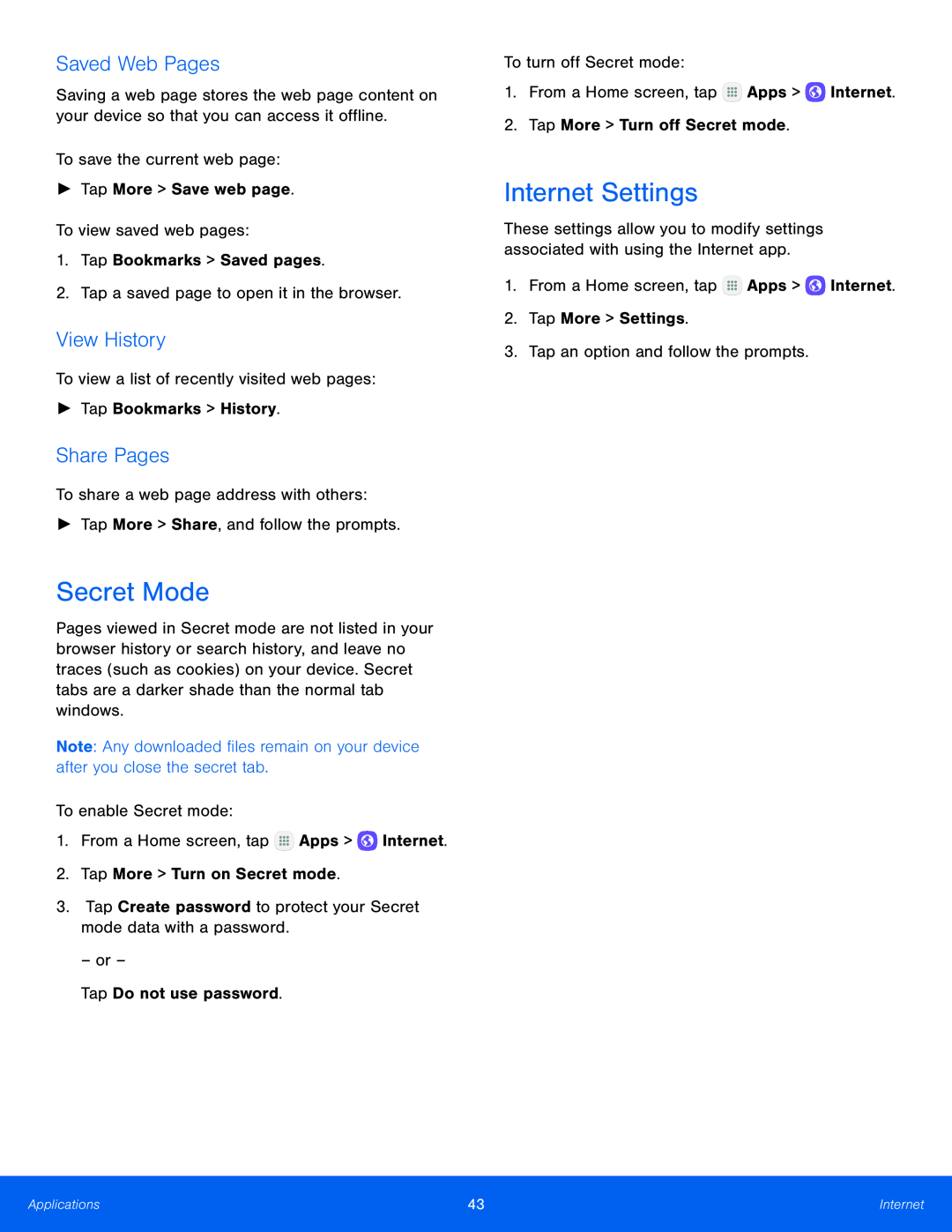 Internet Settings Galaxy Tab E 9.6 Wi-Fi