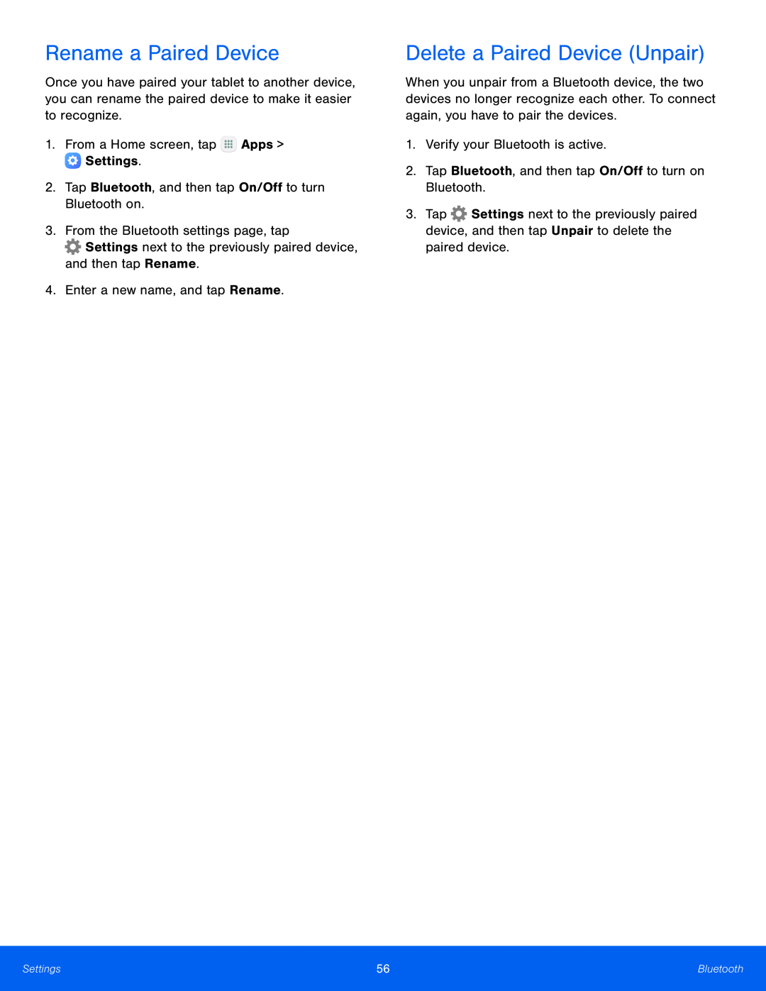 Rename a Paired Device Galaxy Tab E 9.6 Wi-Fi