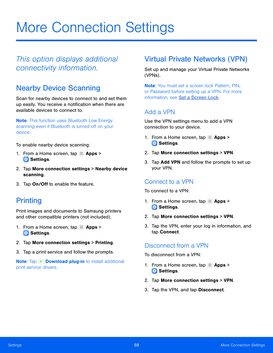 Disconnect from a VPN Galaxy Tab E 9.6 Wi-Fi