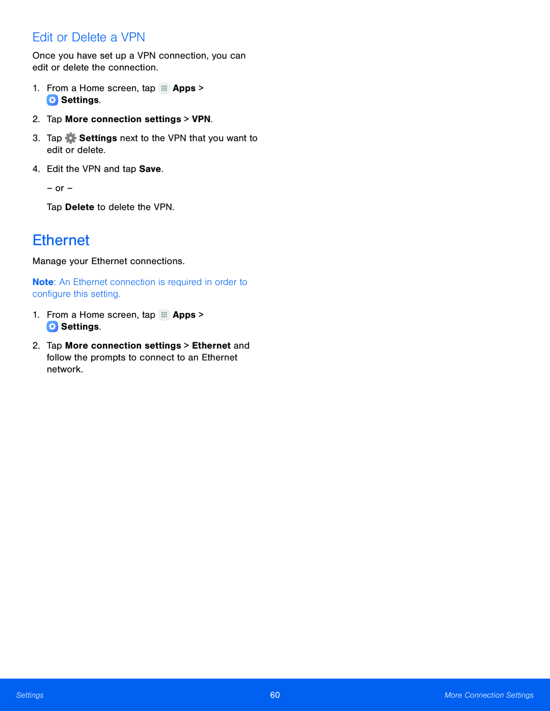 Edit or Delete a VPN Galaxy Tab E 9.6 Wi-Fi