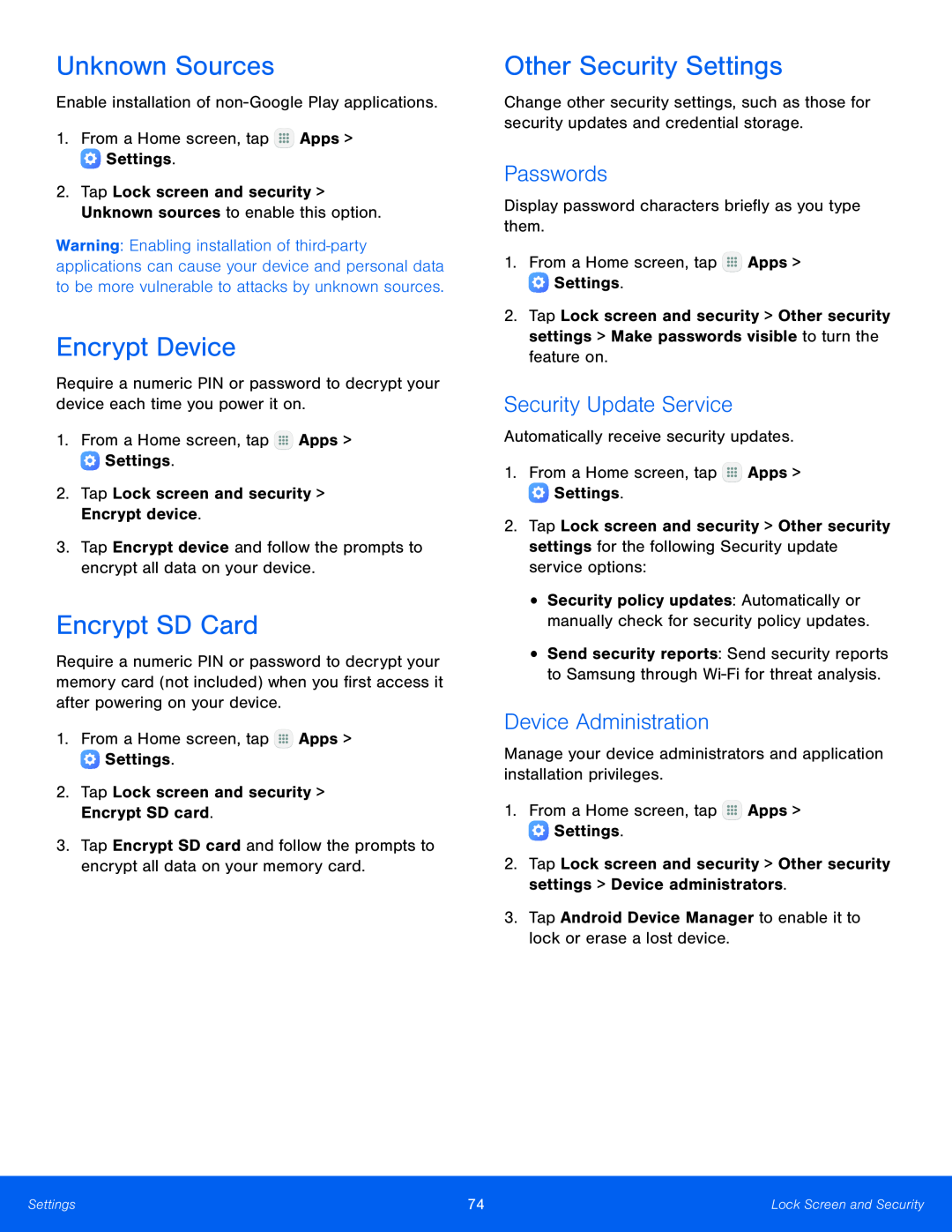 Passwords Galaxy Tab E 9.6 Wi-Fi