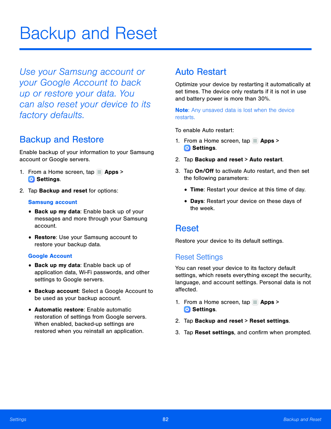 Reset Settings Galaxy Tab E 9.6 Wi-Fi